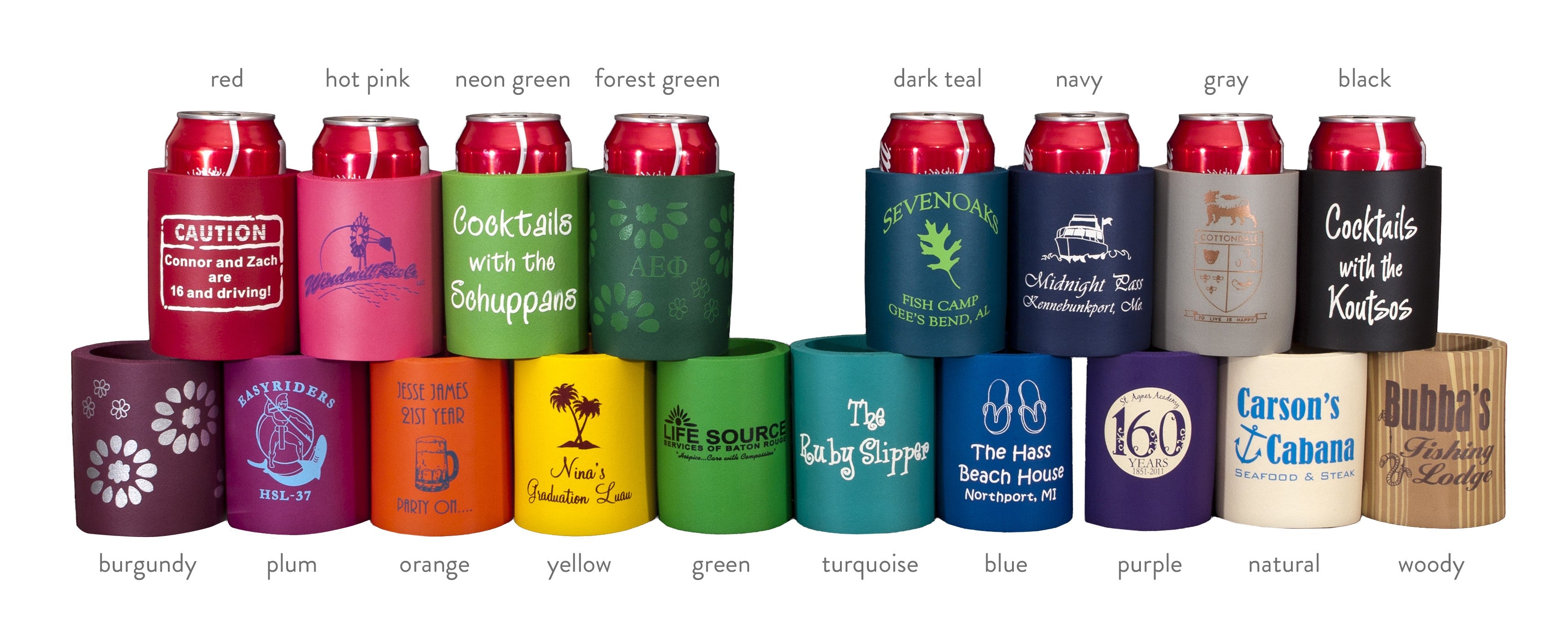 Custom Soft Foam Can Huggers (Koozies) 12 CT – Party Shop Emporium