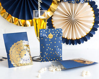 Paperlove Navy and Gold Treat Bags - 24 Count