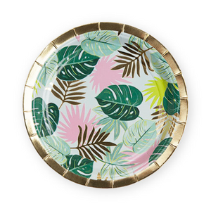 Tropical Leaves Dessert Plates/ 8 Count/ 7"