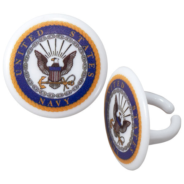 USA Navy Cupcake Rings/Party Favors 12 CT