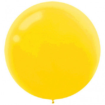 24 Inch Round Yellow Latex Balloon 4 pack